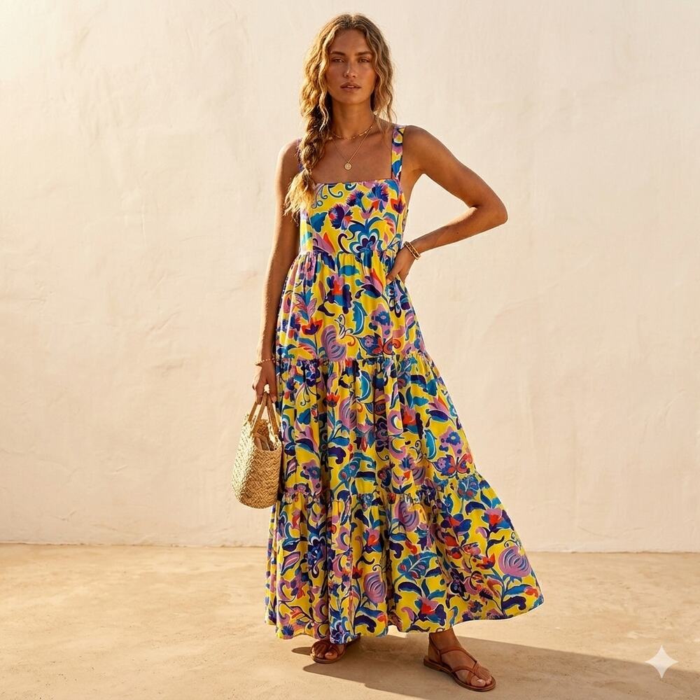 J.Crew Tiered Taffeta Maxi Dress in Curly Floral. Size 12.  Ret $200